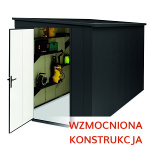 Domek narzędziowy 1,86x3,36 (m) RAL 9005 - WZMOCNIONA KONSTRUKCJA 