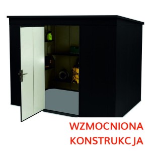 Domek narzędziowy 1,86x2,86 (m) RAL 9005 - WZMOCNIONA KONSTRUKCJA