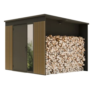 Domek wzmocniony QBOXONE z drewutnią 2,36x2,36 (m)