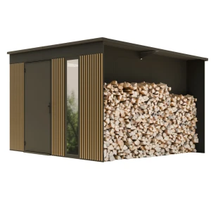 Domek wzmocniony QBOXONE z drewutnią 2,86x2,86 (m)