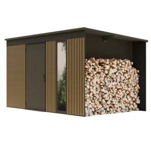 Domek wzmocniony QBOXONE z drewutnią 3,36x2,36 (m)